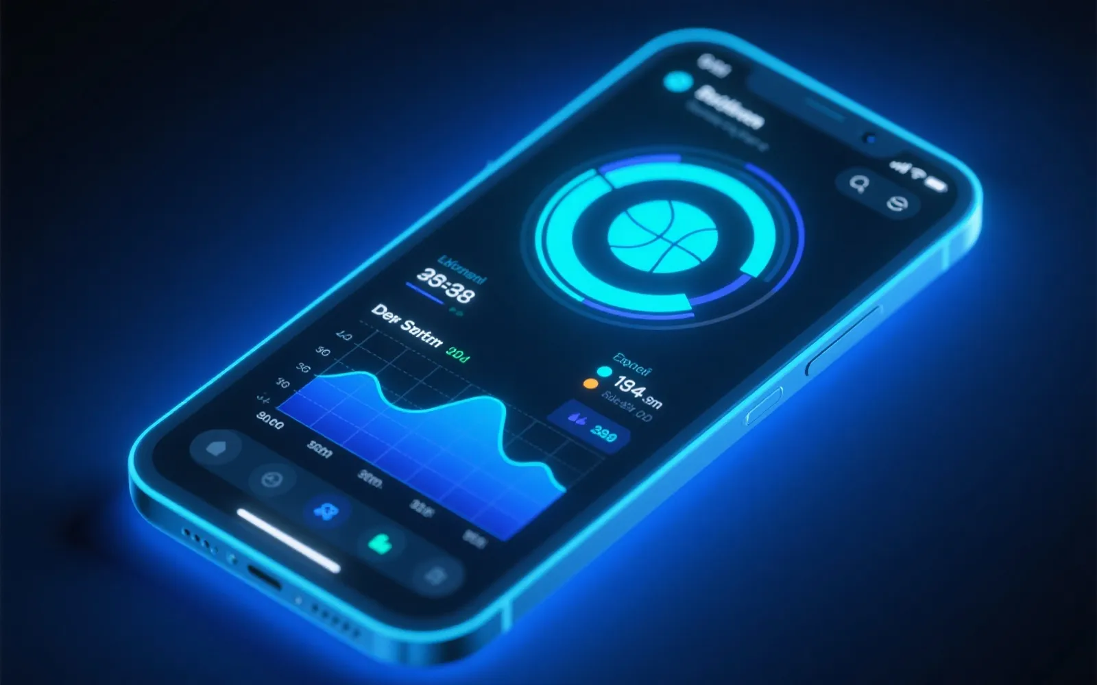 虚拟篮球移动端数据界面示意图